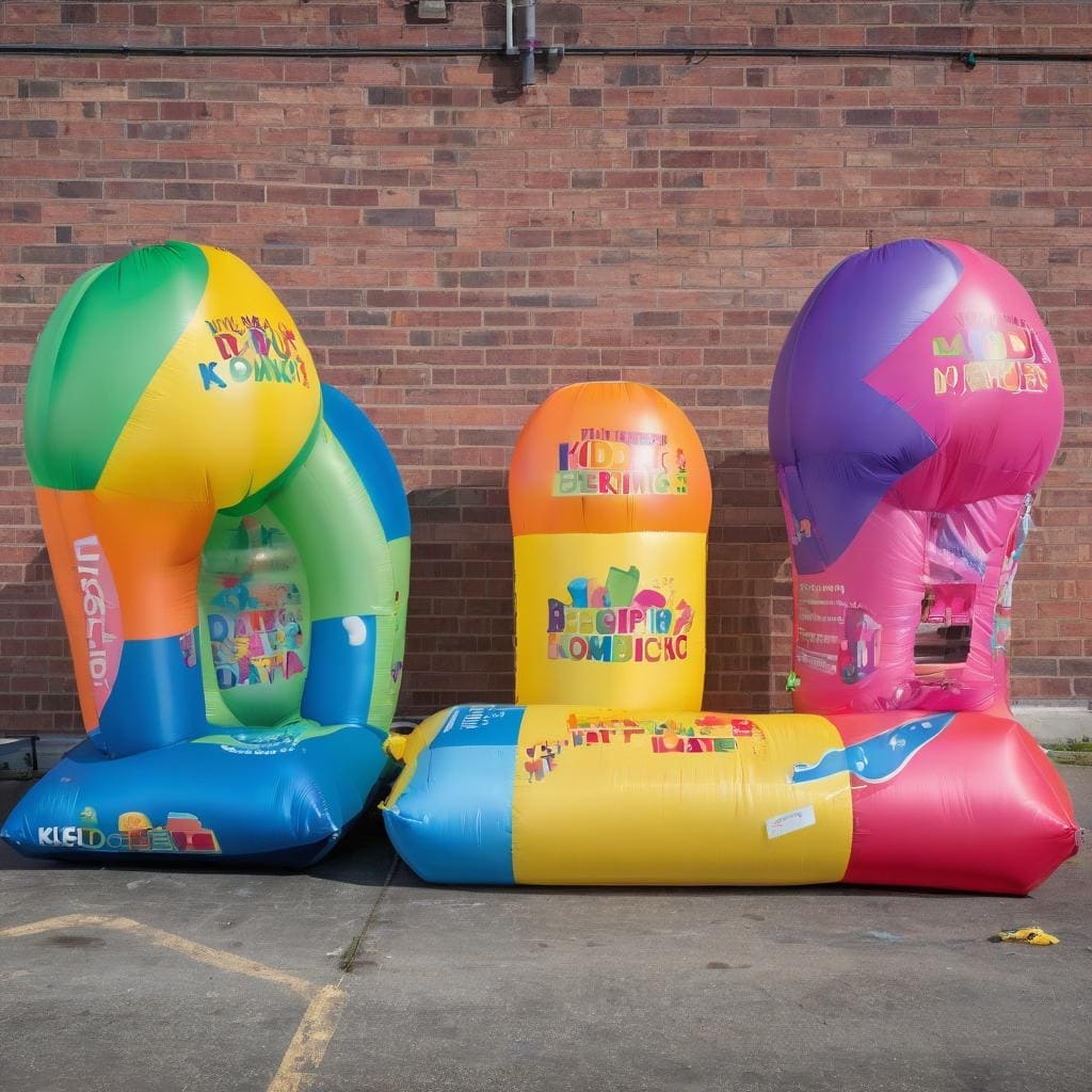 Kiddie Fiesta founders with the first bouncy castle